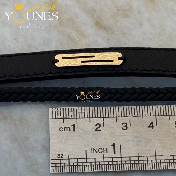 دستبند طلا چرم مردانه L144